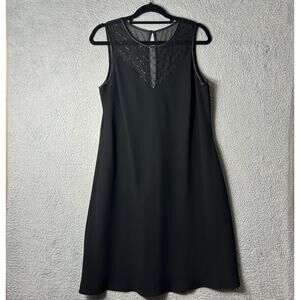 Evan Picone Dress Womens 14 Black‎ Sleeveless Crew Neck Beaded Dress READ